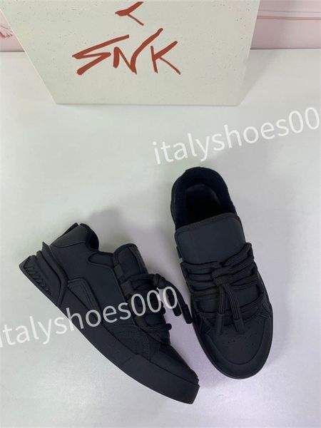 

2023 new luxury designer casual shoes men women calfskin sneakers leather trainers reflective fashion leisure shoe platform, Black