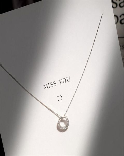 

ins selling simple fashion jewelry 925 sterling silver round cut white clear 5a cubic zircon promise women wedding bridal brac1881403