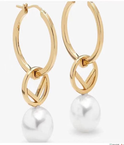 

women earrings designers hoop earrings designer pearl earring stud for womens party wedding lovers gift luxury jewelry with box hi3927919, Golden;silver