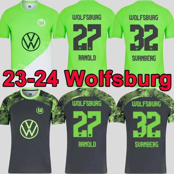 

2324 vfl wolfsburg soccer jerseys gerhardt 2023 2024 wind arnold nmecha baku svanberg marmoush football shirt wimmer kaminski cozza mens jer, Black;yellow