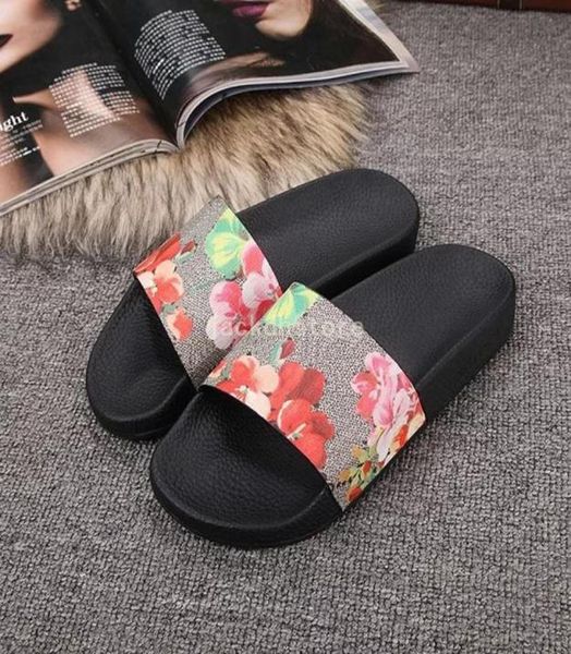 

summer men and women slippers men prints genuine leather cool slippers flowers and tiger casual beach sandals8220052, Black