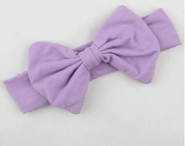 

girls kids big bow hairband headband stretch turban knot head wrap hats caps yh4014790251, Slivery;white