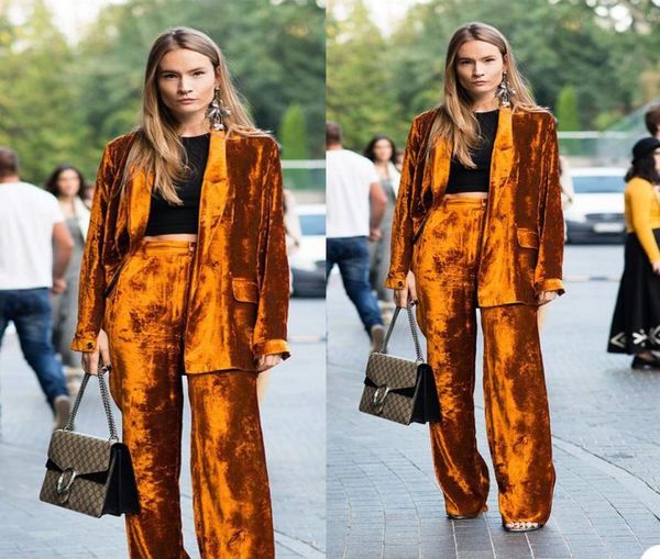 

mother of the bride pant suits brown velvet women suit blazer pants coat formal business party prom tuxedos3463865, Black;red