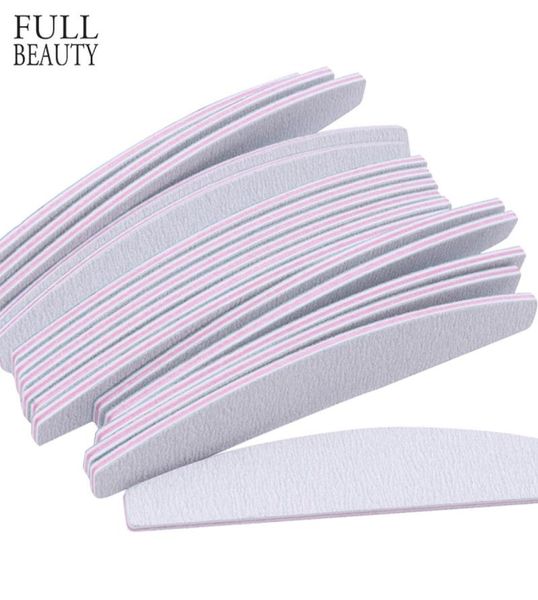 

full beauty 5pcs nail file sanding half moon 100180 grey buffer block for manicure polishing tools nail art accessory ch8312187031