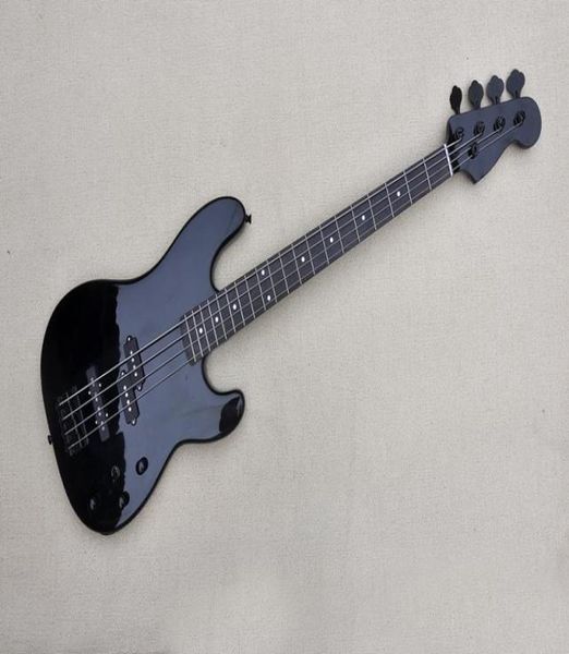 

factory custom black 4string electric bass guitarblack hardwaresrosowood fingerboardno pickguardoffer customized8478895