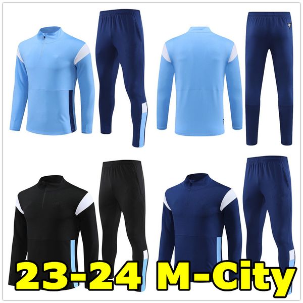 

haaland soccer jersey tracksuit de bruyne mans cities grealish sterling ferran mahrez s foden 22 23 24 training suit uniforms men kids, White;black