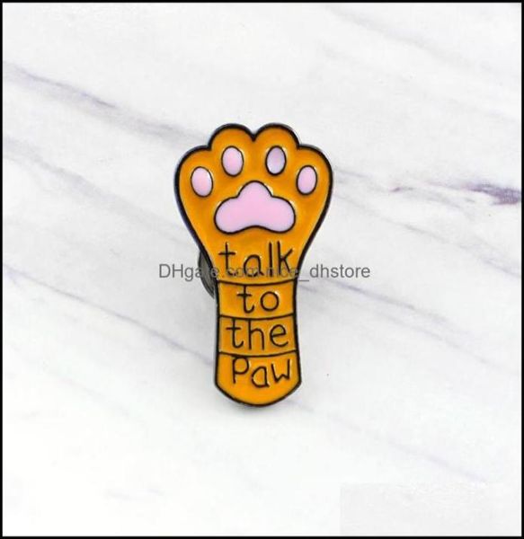 

pins brooches jewelry dog claw brown talk to the paw personality creative decoration special cartoon lapel denim badge pins drop d5595723, Gray