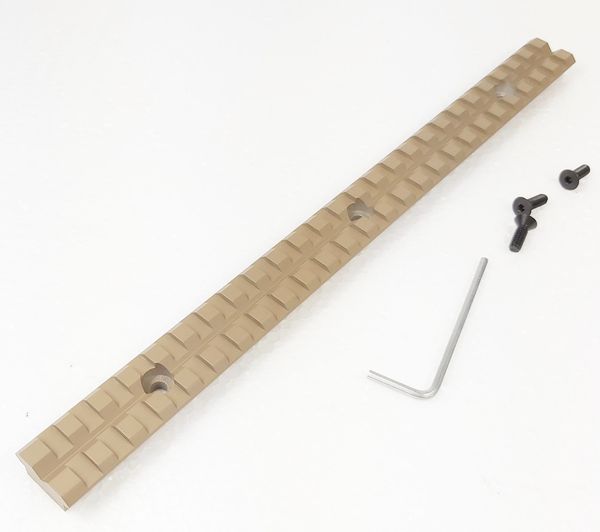 

crotek 10 inch long picatinny weaver rail mount base aluminum tan color