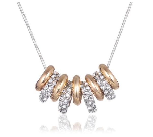 

tow tone in 18k platinum and gold plated bead necklaces genuine austrian crystal fashion costume necklace jewelry b133905149, Silver