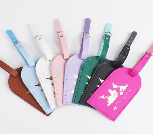 

suitcase address label holder luggage tag travel accessories women fashion pu leather luggage tags2595084, Black