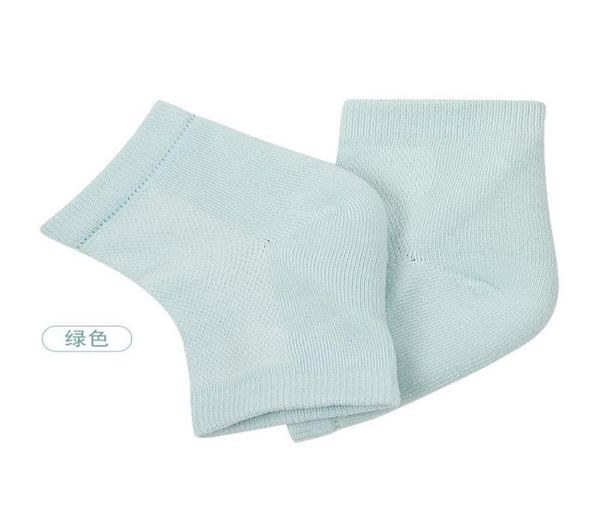 

8 colors mesh cracking heel spa moisturing socks silicone gel heel socks feet care cracked foot dry hard skin protector maquiagem 1293542, Pink;yellow
