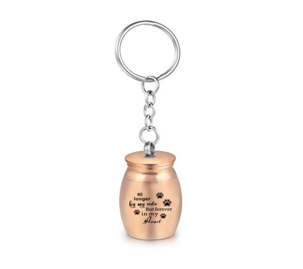 

16x25mm 5 color paws print cremation urn for ashes for humanpet mini memorial urns keychain keepsakeforever in my heart7076763, Silver