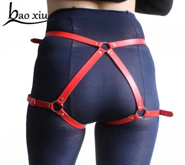 

vintage harness for women garter belt lingerie stockings goth body bondage leather leg belts suspender straps7606895, Black;brown