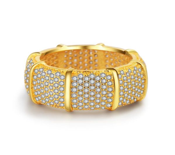 

wholenew gold plated full zircon ring luxury high grade women039s gold plated brass ring ice out jewelry2554680, Golden;silver