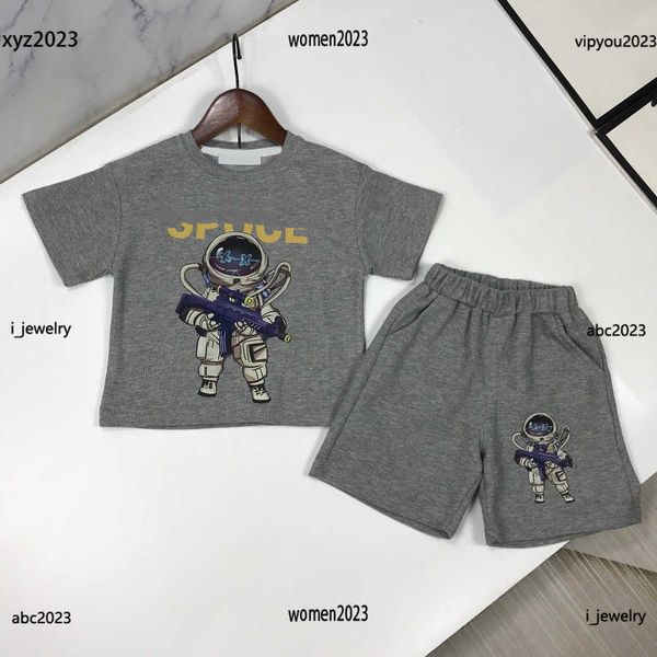

kids designer clothes child sets baby astro print suits 2pcs t-shirt and double pocket decorative shorts #multiple product, White
