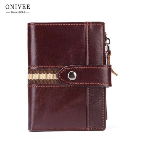 

onivee new slim genuine leather mens wallet man cowhide cover coin purse small male creditid multifunctional walets8338995, Red;black