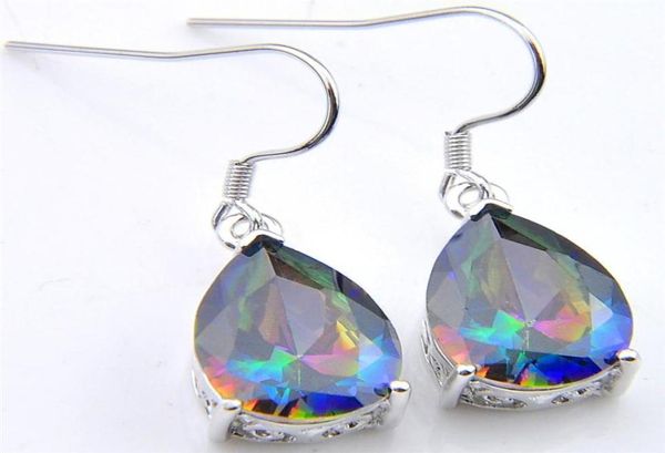 

luckyshine 6 pairs fashion water drop blue z 925 silver plated earrings russia american australia earrings jewelry 323a8495090