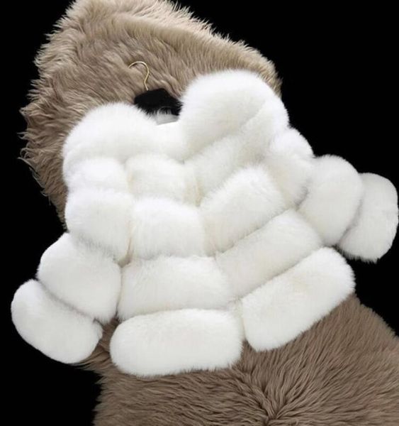 

2020 winter faux elegant baby fox fur jackets and coats warm parka kids outerwear clothes thick girls coat c10127508098, Blue;gray