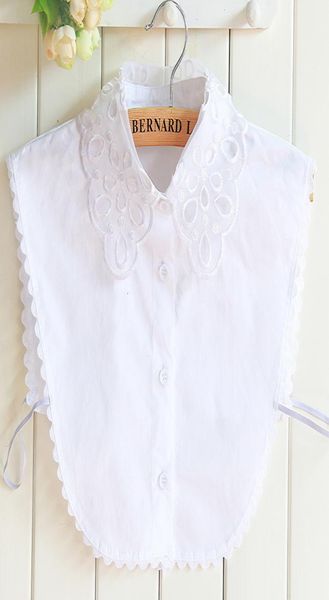 

hollow out organz woman shirt half blouse white faux cols fake collar collars detachable removable false necktie4144614, Blue;purple