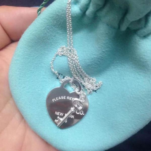 

luxury necklaces peach heart pendants necklace women designer jewelry wholesale, Silver