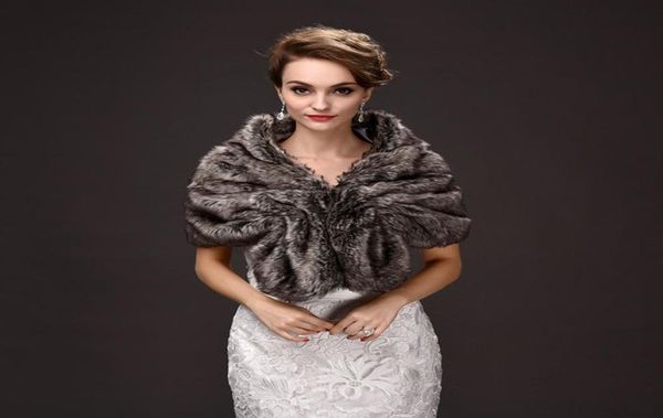 

rabbit hair faux fur shrug wedding stole shawl shrug bridal prom wedding jacket bolero cape de mariee faux fur wedding wraps1292602, White