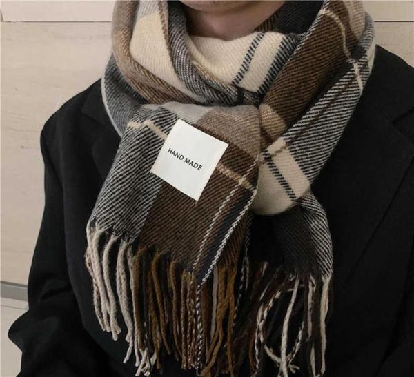 

scarf for male men in winter young people british classic lattice korean version simple and long student scarf2565863, Blue;gray