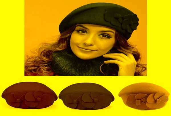 

berets fashion lady women wool warm felt french flower beret beanie ski hat tam capberets2618543, Blue;gray