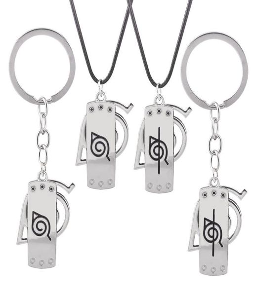 

shippuden uzumaki hatake kakashi konohagakurenosato headband totem symbol logo alloy keychain keyring key chain pendant necklace1478528, Silver