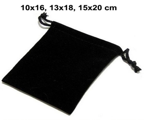 

50pcslot 10x16 13x18 15x20 cm blackbluered drawstring pouches velvet bags for jewelry christmas packaging bags gift bag8011810, Black;white