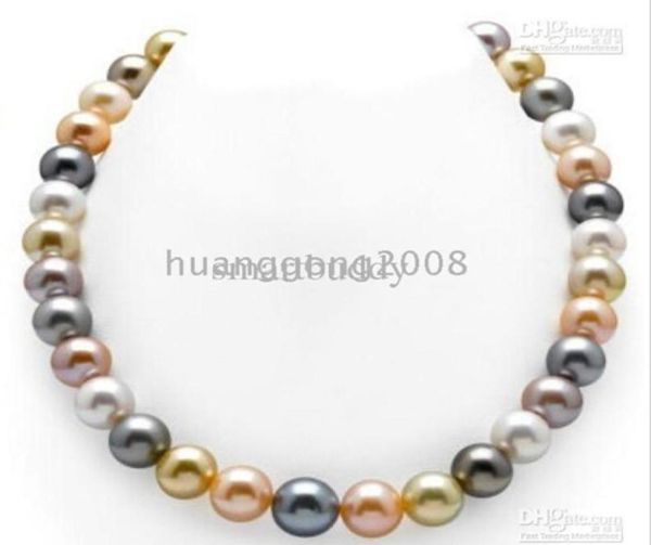 

new fine pearl jewelry sets 910mm south sea multicolour pearl necklace 18039039 bracelet earring and ring 14k5100764, Black