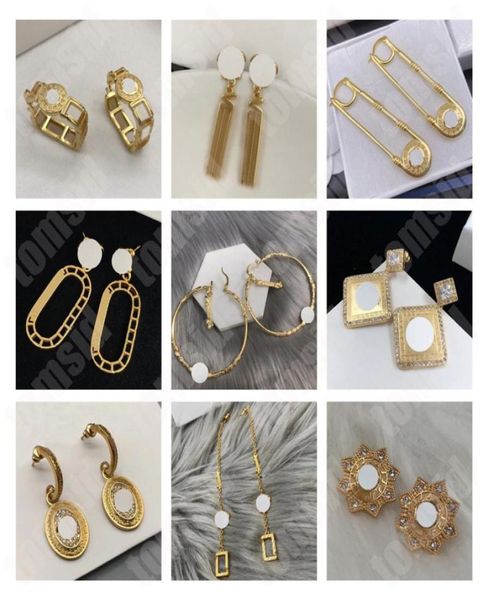 

earrings designer for women ear stud brand designers gold plated hoop luxury earrings brand classic women wedding party jewelry wo8682054, Golden
