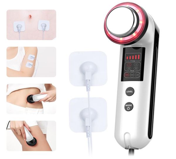 

3in1 ultrasonic ultrasound slimming red led light rejuvenation electric microcurrent facial anti ageing lifting2916145