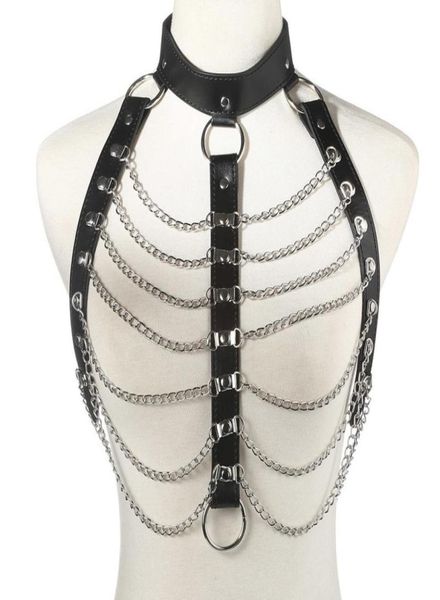 

body harness chain women punk goth party bodychain fashion festival outfits jewelry cosplay accessories7640291, Silver