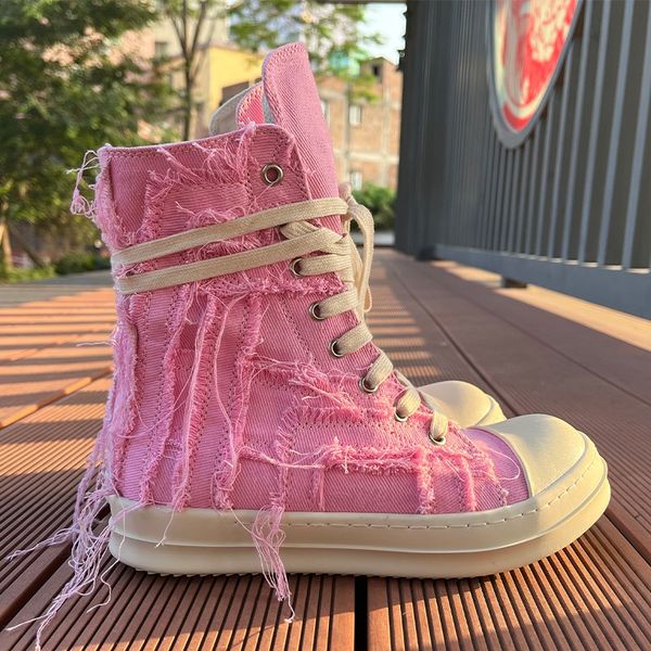 

23ss factory outlet canvas beggar sneakers boots irregular patchwork cool street lace up boots, Black