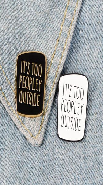 

introvert enamel pin black white badge too peopley brooches bag clothes lapel pin punk jewelry gift for introverts friends9393891, Gray