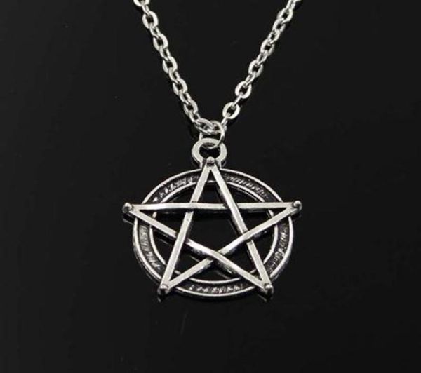 

new vintage star pentagram chain necklace tibetan silver pendant necklace gifts for women punk rock jewelry5006624