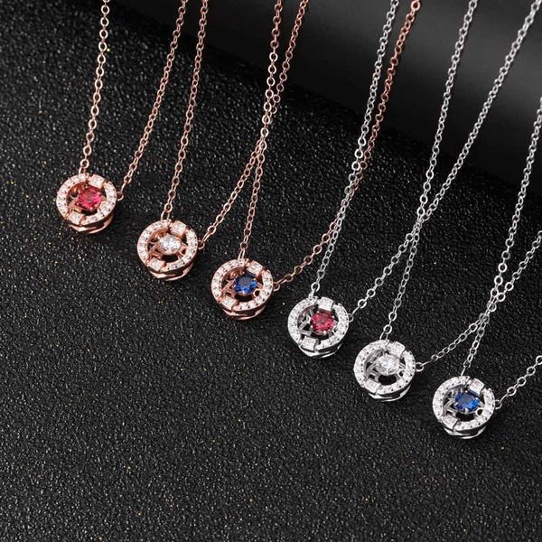 

beating heart necklace women's cold wind version personality simple micro inlaid circle single diamond heartbeat, Silver