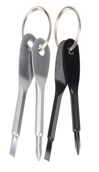 

screwdrivers keychain outdoor pocket mini screwdriver set key ring with slotted hand key pendants tool ljja30671280927, Silver