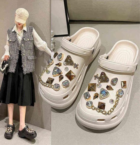 

sandals women garden shoes home beach sandals slippers female fashion charms sweet outdoor casual platform 2206239091807, Black