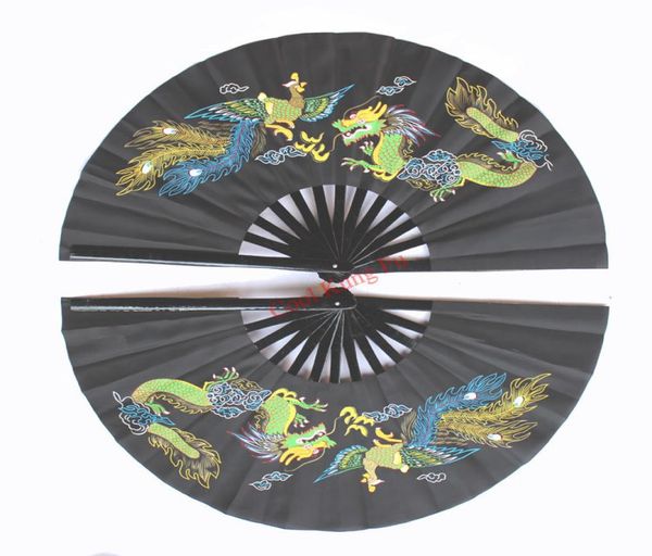 

bamboo tai chi fans right and left double fan dragon and phoenix fan one par6463118