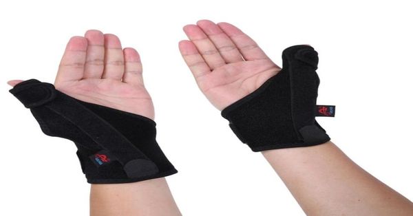 

aolikes adjustable medical sport thumb spica splint brace support stabiliser wrist sportwear1562047, Black;red