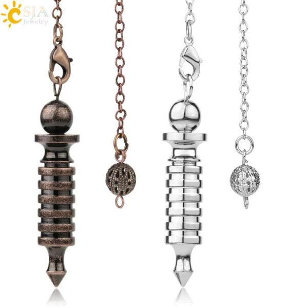 

reiki pendulum metal copper dowsing healing pyramid pendant charms chakra pendulo chrome gold amulet pendulos point ball chains8037320, Silver