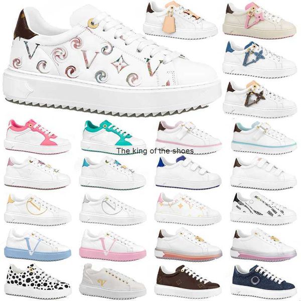 

women casual shoes time out calfskin leather sneaker open back fuchsia pink khaki green white gold embossed deep blue printed luxury womens, Black