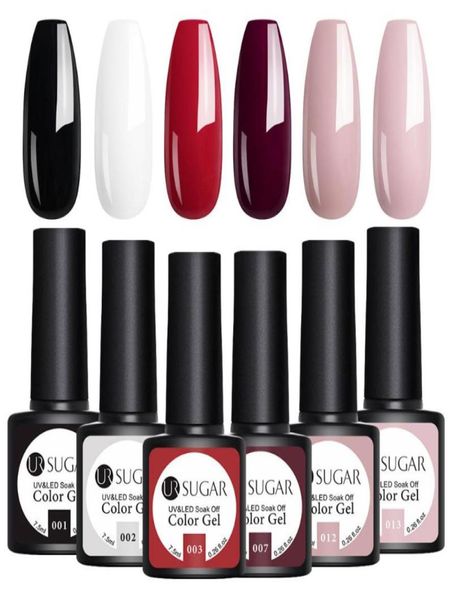 

nail gel ur sugar polish set 46pcs kit glitter varnishes semi permanent base coat uv led art9803653, Red;pink