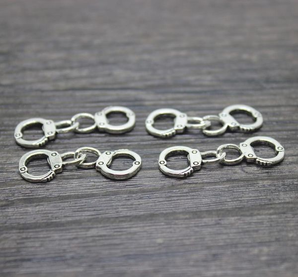 

30pcslot 31x11mm antique silver handcuff charm pendant0121982115, Bronze;silver