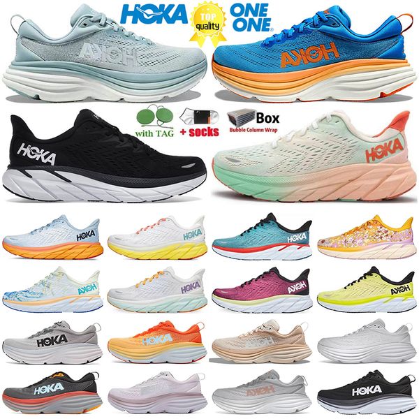 

hoka one bondi 8 clifton running shoes runner hokas carbon x2 triple black white light blue hokas outdoor designer trainers lifestyle shock