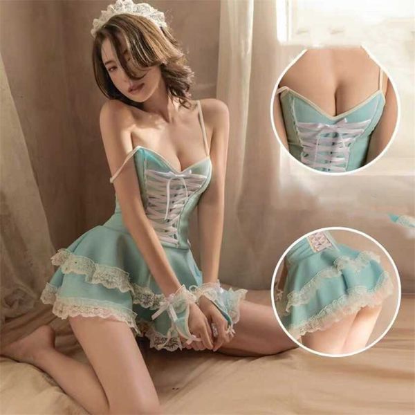 

28% off ribbon factory store the allure of lingerie uniform lace passionate maid joking about taking my pajamas, Red;black