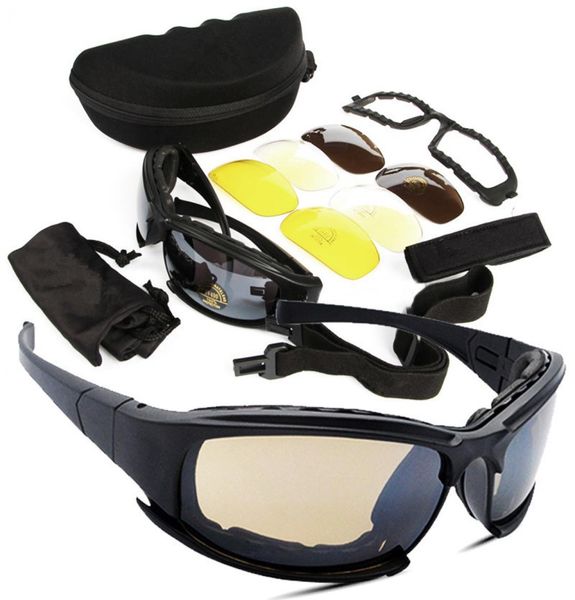

outdoor sports glasses hunting shooting protection gear airsoft goggles cycling sunglasses c7 tactical shooting glasses no020191780393, Black