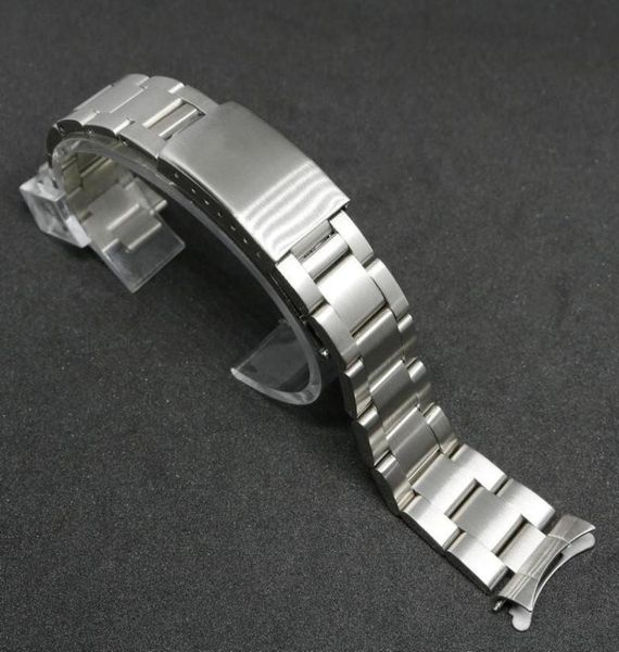 

watch bands 19mm 20mm silver brushend stainless steel brushed oyster band bracelet for mens8817413, Black;brown