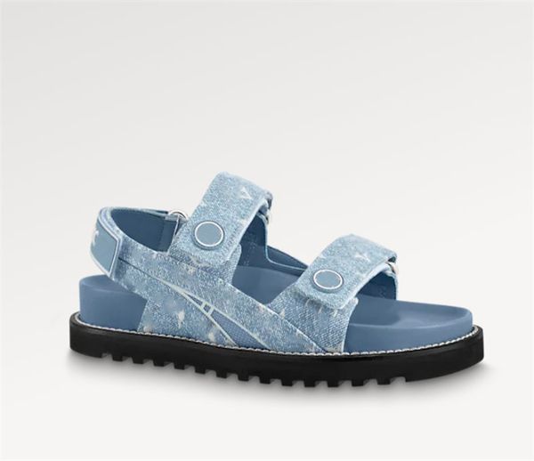 

authentic womans paseo flat comfort sandals lady luxury summery leather denim adjustable beach sandal slippers slides size eur 35-42, Black